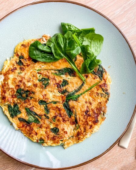 Recept omelet met havermout en spinazie